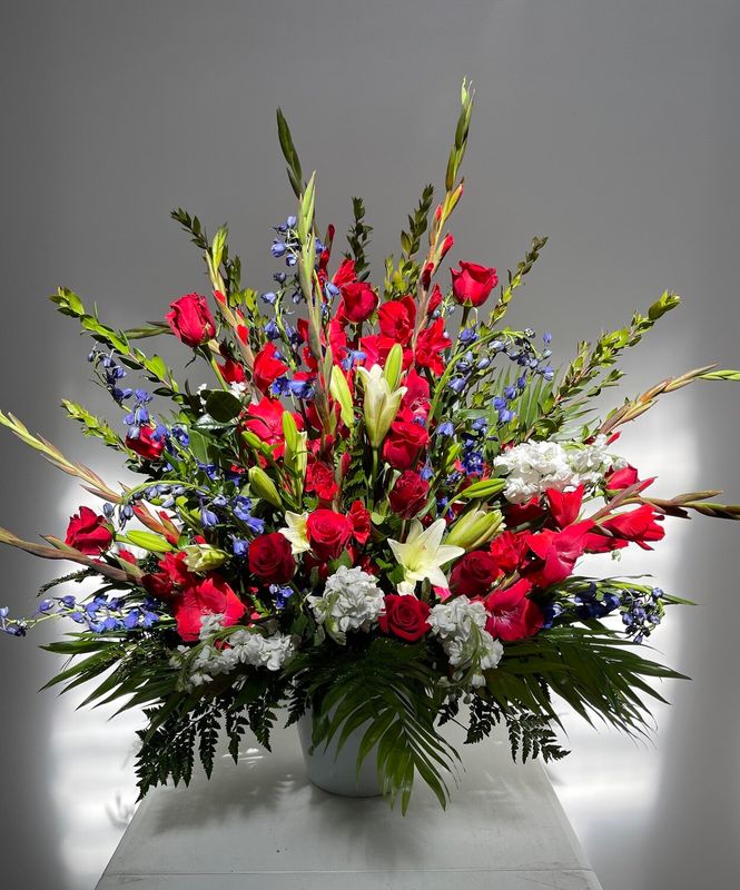 Patriotic Urn Arrangement