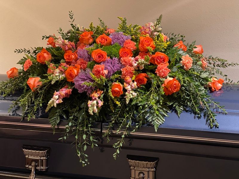 Sunset Orange Casket Piece