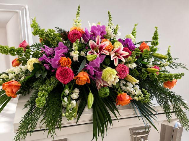 Orchid & Lily Garden Casket Spray