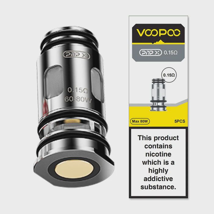 VOOPOO PNP X REPLACEMENT COILS (5 PACK), Resistance: 0.15OHM 60-80W