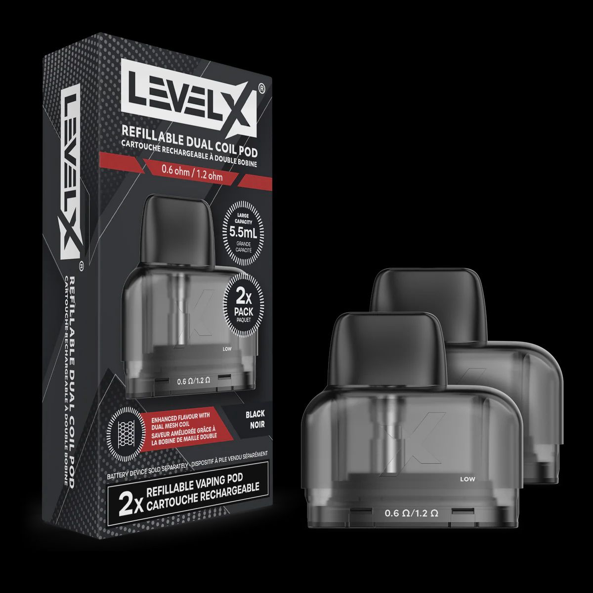 Level X Refillable Dual Coil Pod (2 Pack)