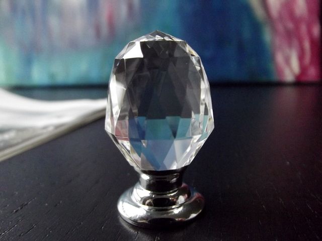 Gałka kryształowa HD-MBS-9C stopka  chrom