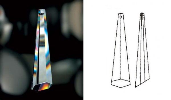 Wisior kryształowy HD355  dł 7.6 cm- II gatunek