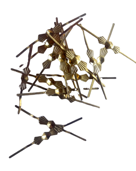 Kokardki, łączniki do łączenia kryształów w kolorze złoto dł 3.2 cm. Komplet 10 szt.