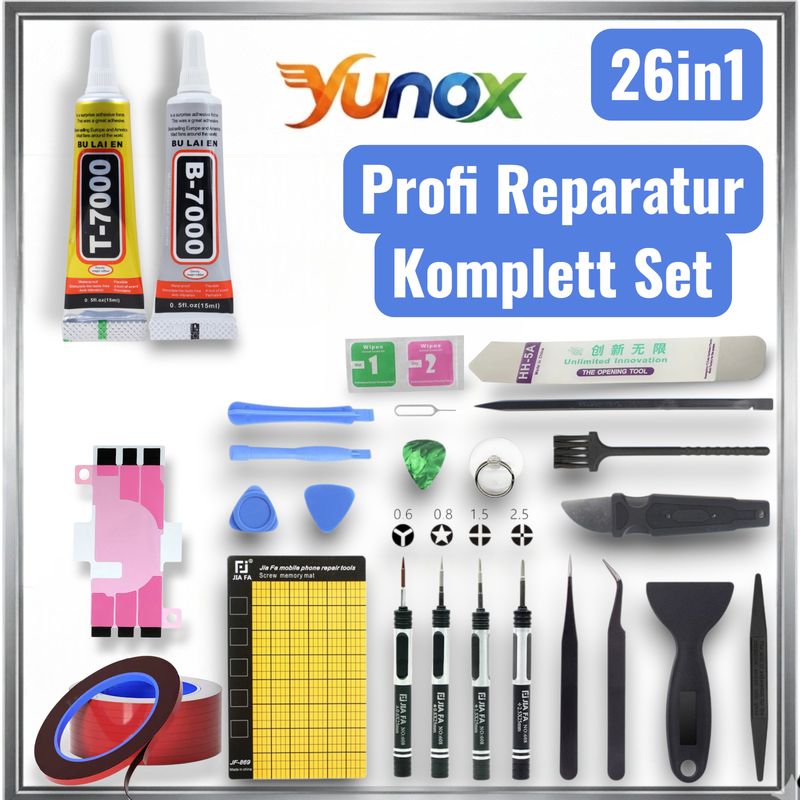 Samsung iPhone Reparatur Set zum Akku & Display reparieren + B7000 T7000 Kleber