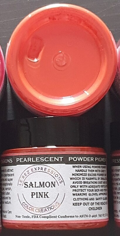  SALMON PINK Pearlescent Pigment Powder 50ml ( Transparent)