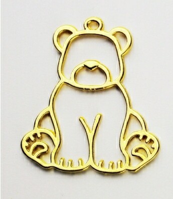 METAL FRAME TEDDY BEAR/ Resin Casting/ Jewelry making/ earrings,  pendant, BRACELET 