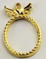 METAL FRAME OVAL SHAPE WITH ANGEL WINGS/ Resin Casting/ Jewelry making/ earrings,  pendant