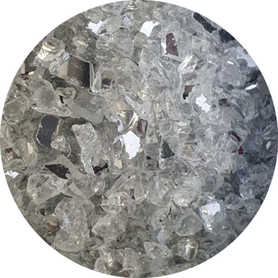 CRUSHED MIRROR AND GLASS