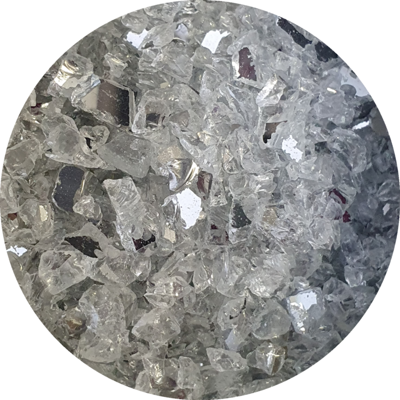 CRUSHED MIRROR GLASS 3mm - 4mm 200g bag