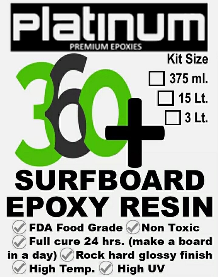 "360+" Epoxy Resin by Platinum 3 litres 21 ratio, medium viscosity