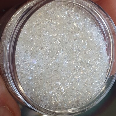 IRIDESCENT CRUSHED GLASS/ fine 1-2mm 40g jar
