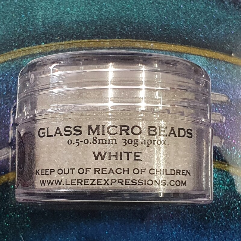 MICRO GLASS BEADS no hole 0.5mm / 30g jar WHITE 