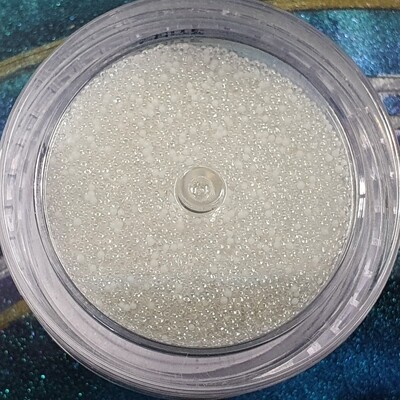 MICRO GLASS BEADS no hole 0.5mm / 30g jar WHITE 