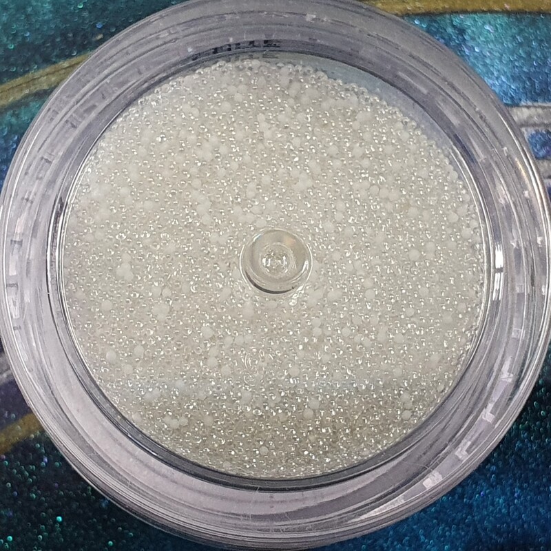 MICRO GLASS BEADS no hole 0.5mm / 30g jar WHITE 