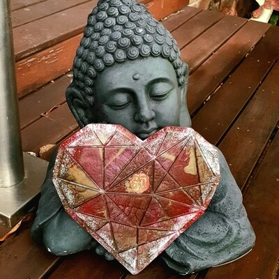  LARGE GEOMETRIC HEART COASTER/ Placement  SILICONE MOLD