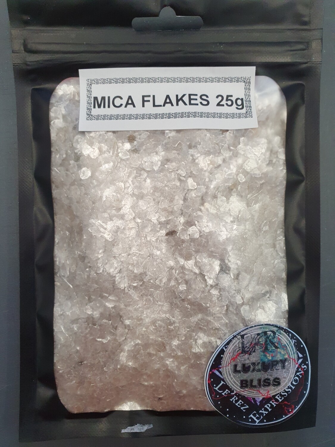 CHAMPAGNE Mica Flakes 25g clear window zip bag
