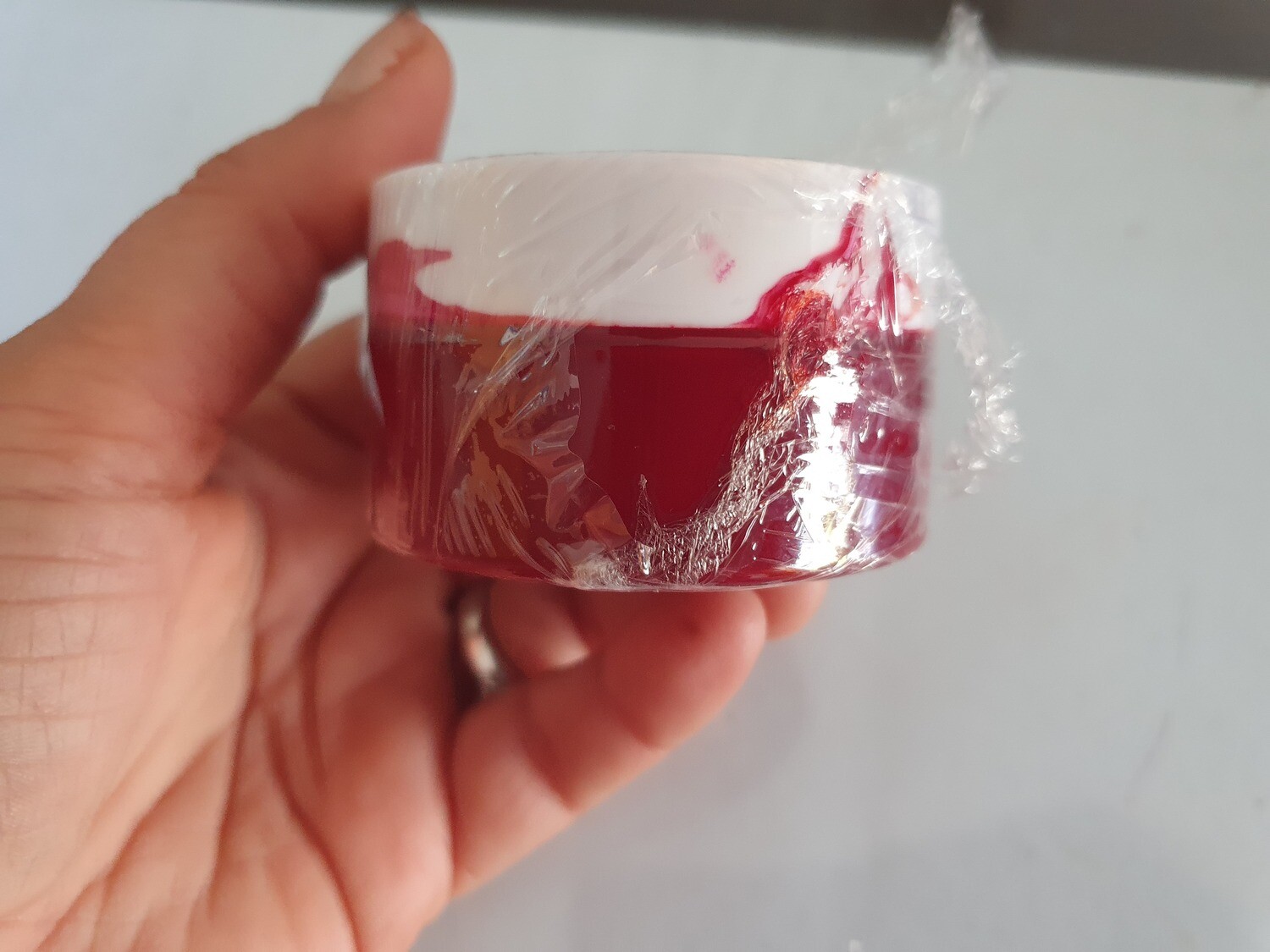 Ruby Red Epoxy Paste Damaged Jar