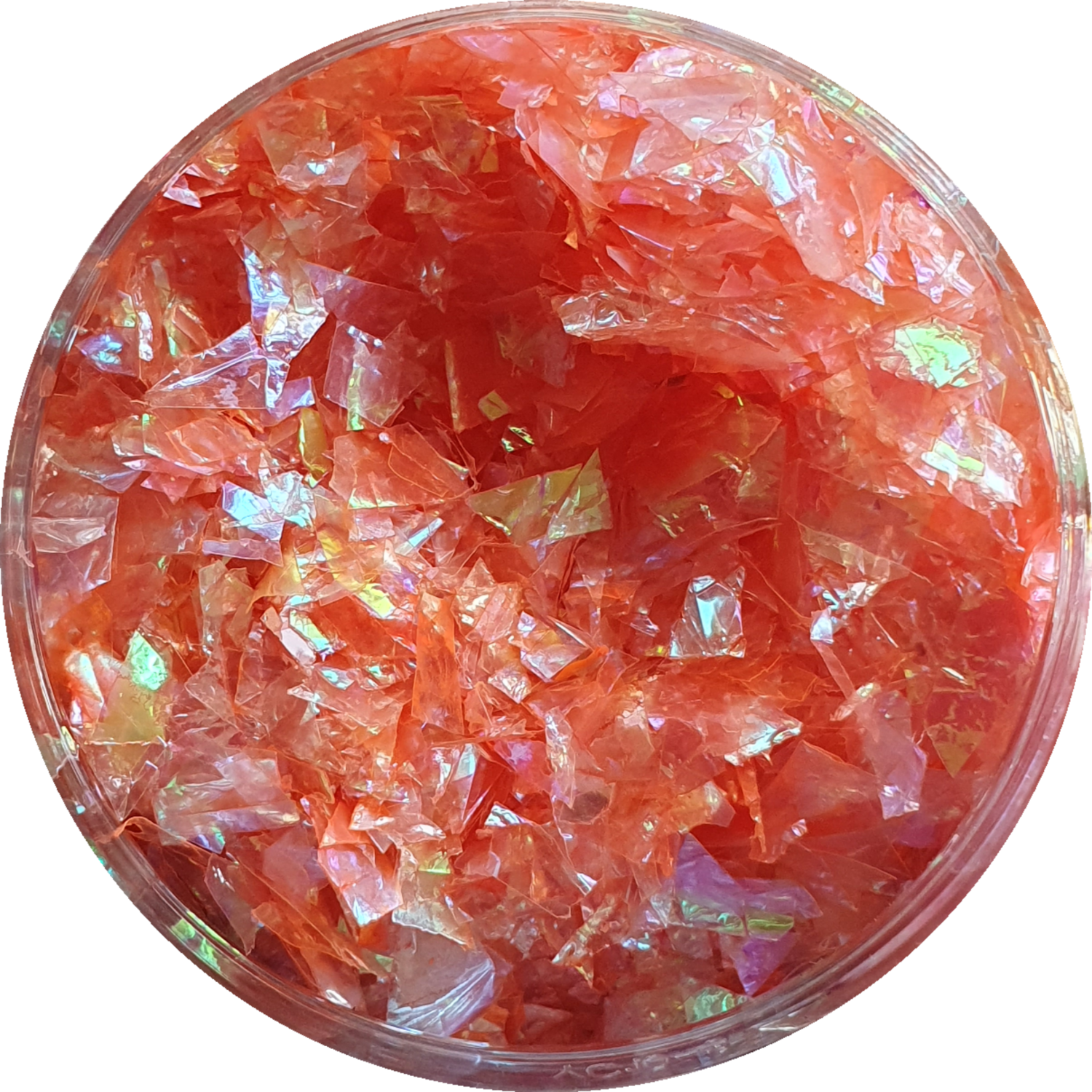CORAL ICE Iridescent Polyester Flakes 20g window baggie