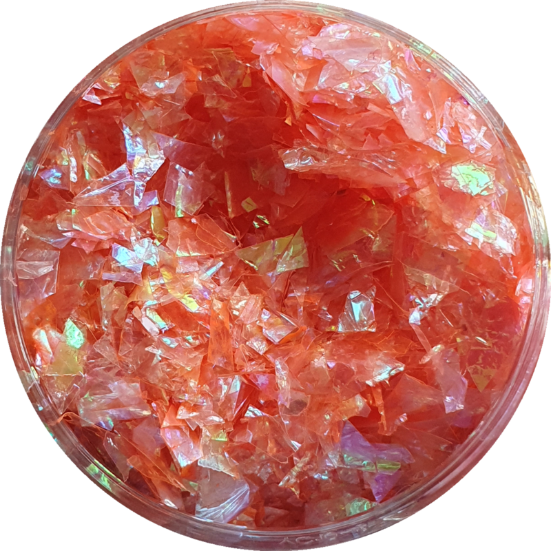 CORAL ICE Iridescent Polyester Flakes 20g window baggie