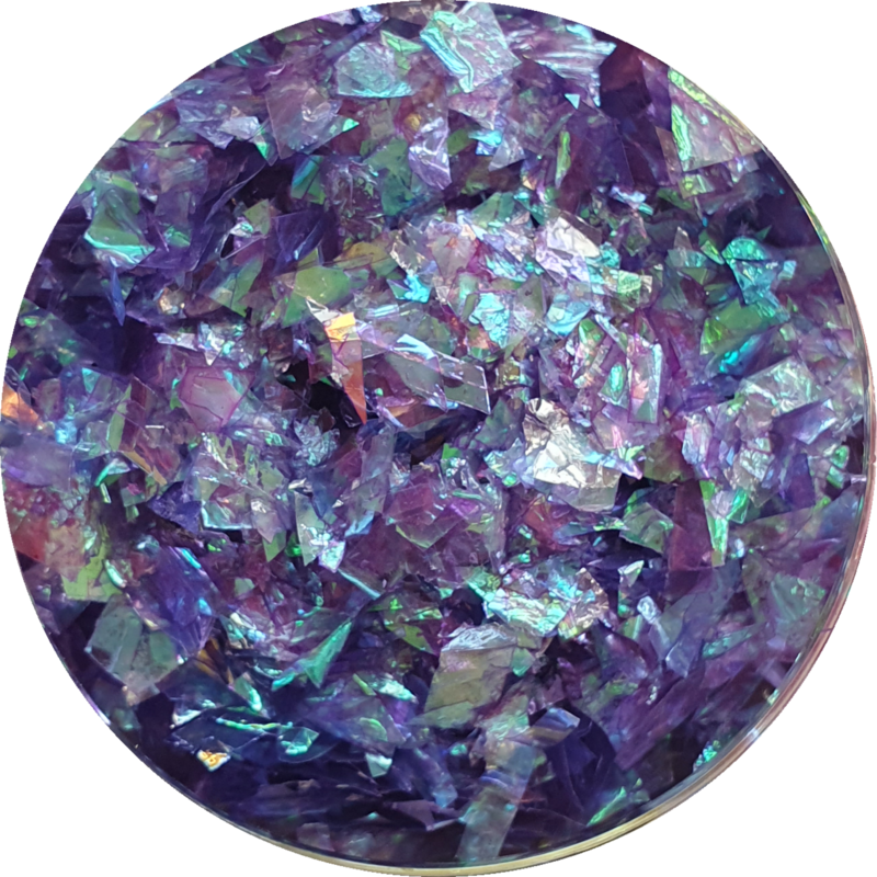 INDIGO ICE Iridescent Polyester Flakes 20g window baggie