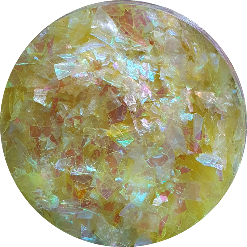 LEMON SLUSHY Iridescent Polyester Flakes 20g window baggie