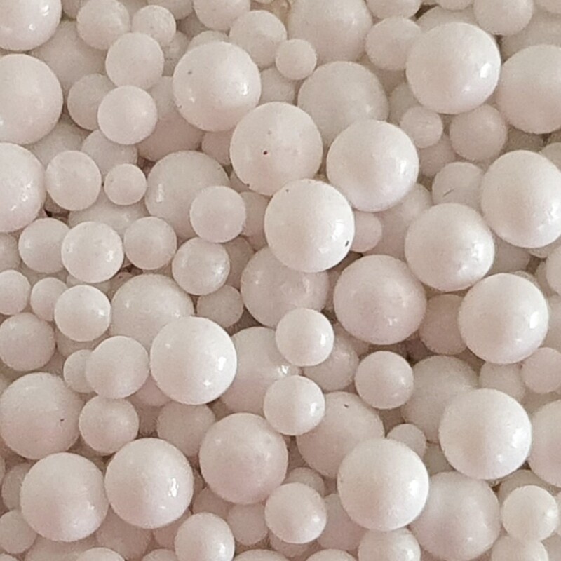 WHITE  Glass Bubble Beads no hole 0.6 - 3mm / 50g jar Opaque 
