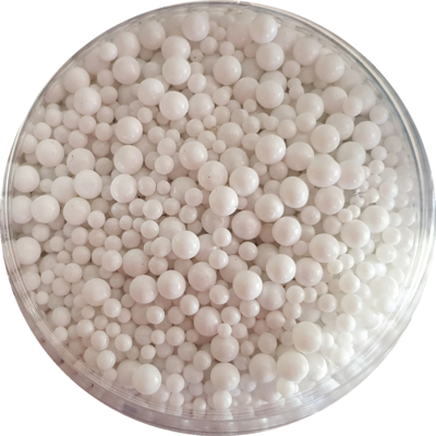 WHITE  Glass Bubble Beads no hole 0.6 - 3mm / 50g jar Opaque 