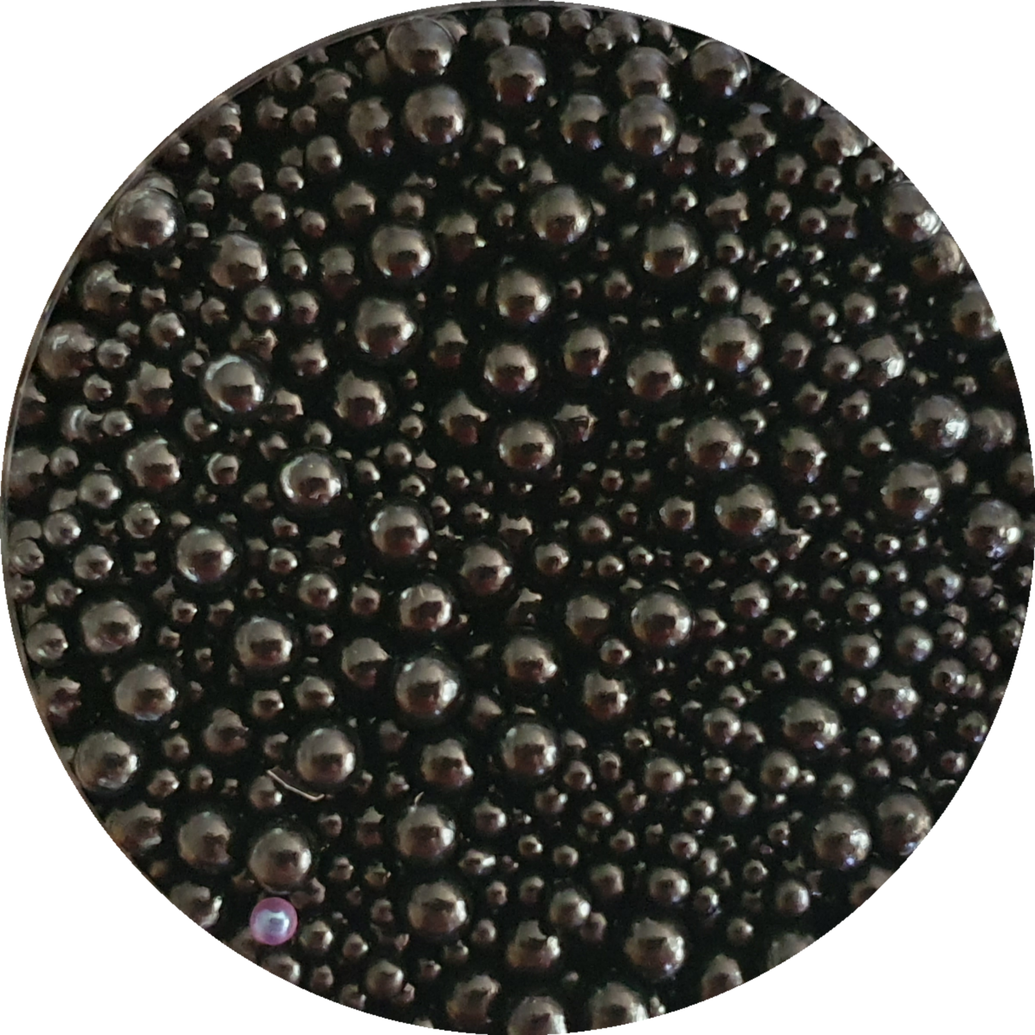 BLACK Stained Glass Bubble Beads no hole 0.6 - 3mm / 50g jar Opaque 