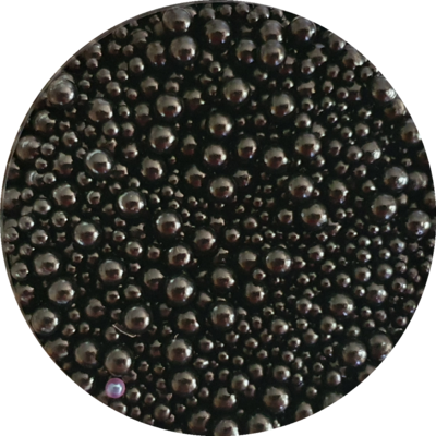 BLACK Stained Glass Bubble Beads no hole 0.6 - 3mm / 50g jar Opaque 