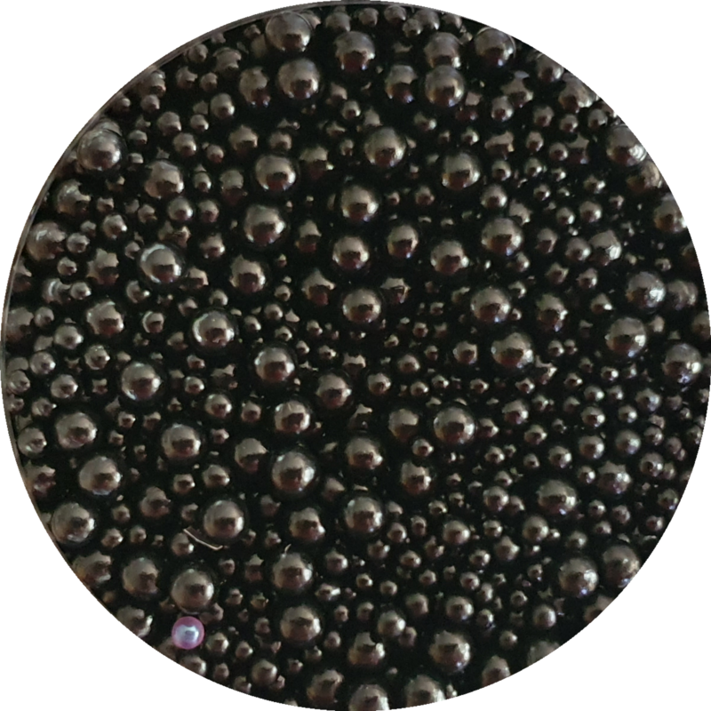 BLACK Stained Glass Bubble Beads no hole 0.6 - 3mm / 50g jar Opaque 
