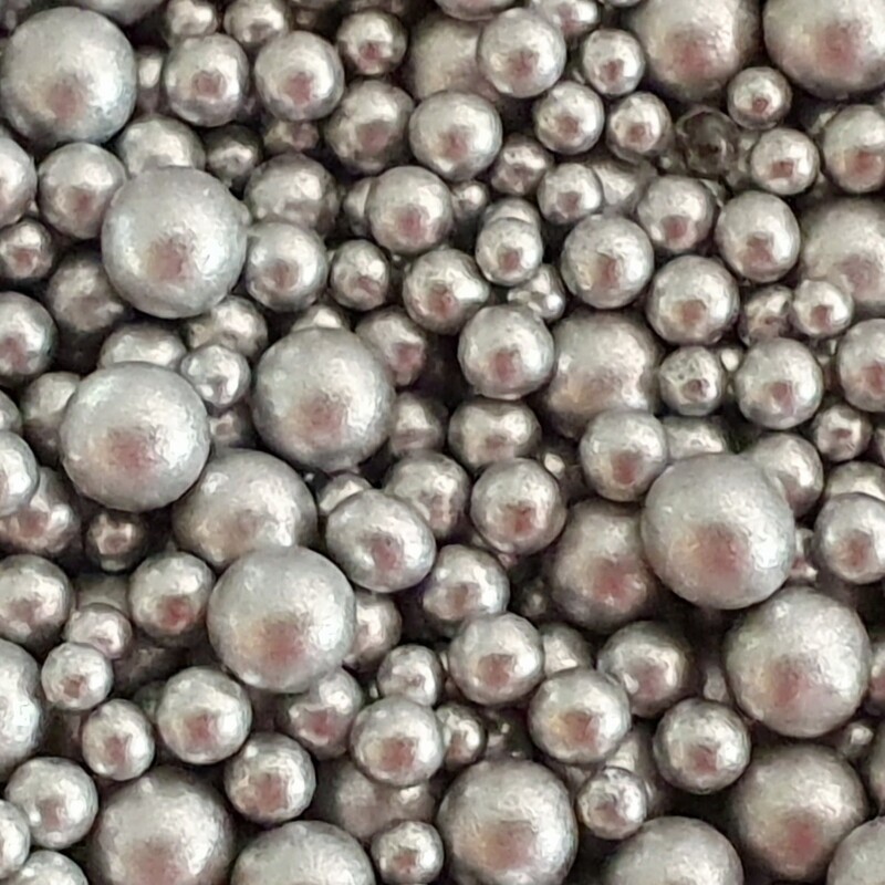 SILVER  Glass Bubble Beads no hole 0.6 - 3mm / 50g jar Opaque 
