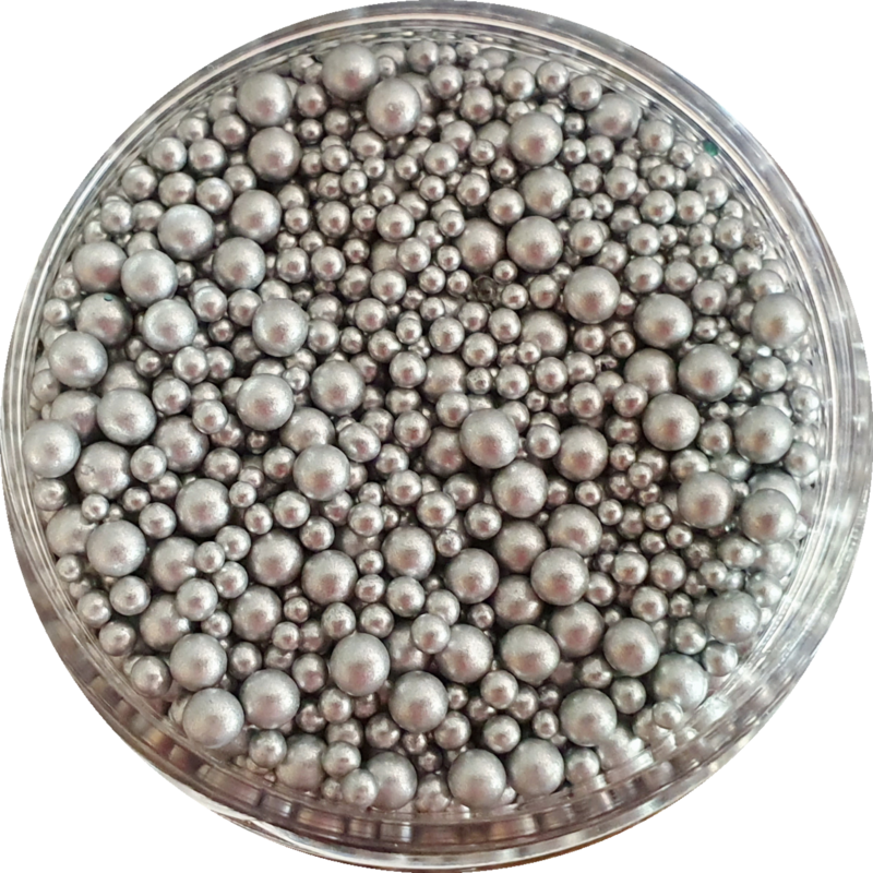 SILVER  Glass Bubble Beads no hole 0.6 - 3mm / 50g jar Opaque 