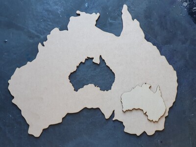  AUSTRALIA SHAPED MDF BOARD 35cm x 45cm X 3mm 