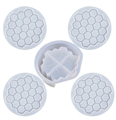 HONEYCOMB COASTER AND HOLDER SET/   SILICONE MOLD
