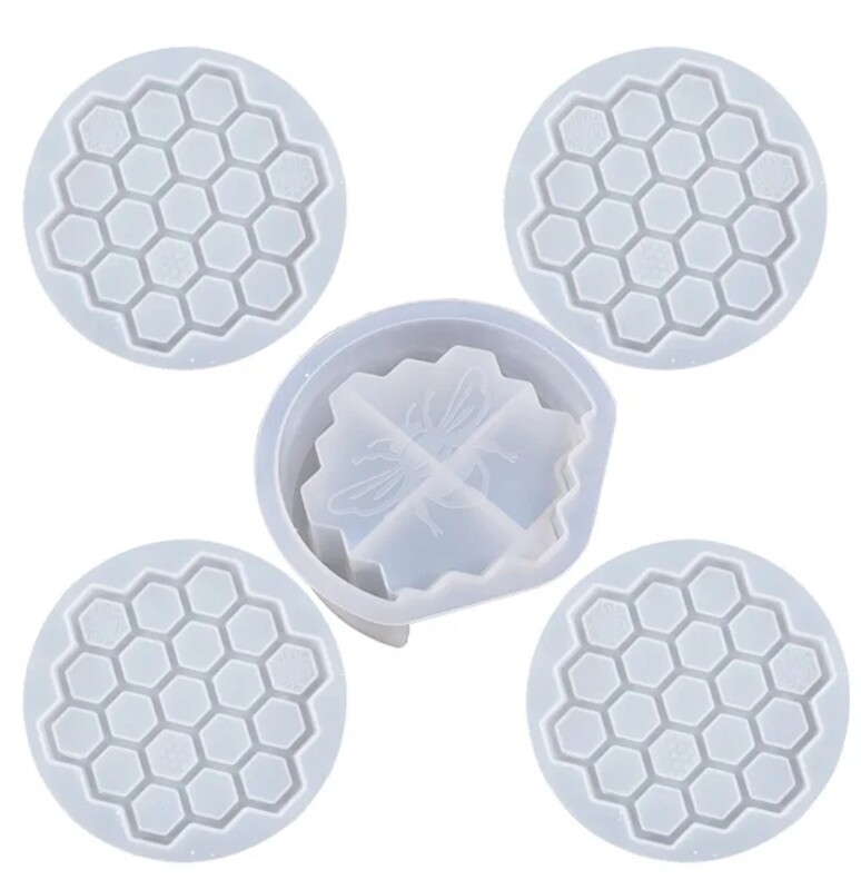 HONEYCOMB COASTER AND HOLDER SET/ SILICONE MOLD