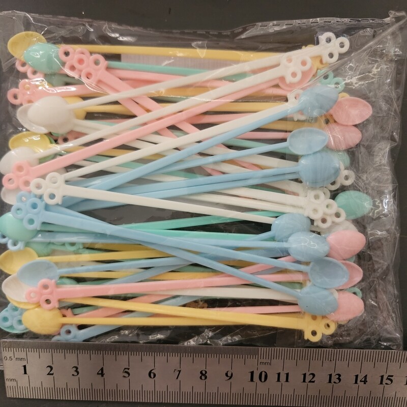 Reusable Stirrer multicoloured/ scooper for powder pigments 0.25 ml  pack of 50