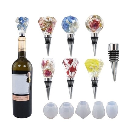 Set of 5 Wine Bottle Stopper Tops SILICONE MOLD ONLY