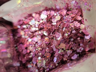 PINK MERMAID Chameleon Luminous Glitter window ziplock bag PINK MERMAID Chameleon Luminous Glitter window ziplock bag