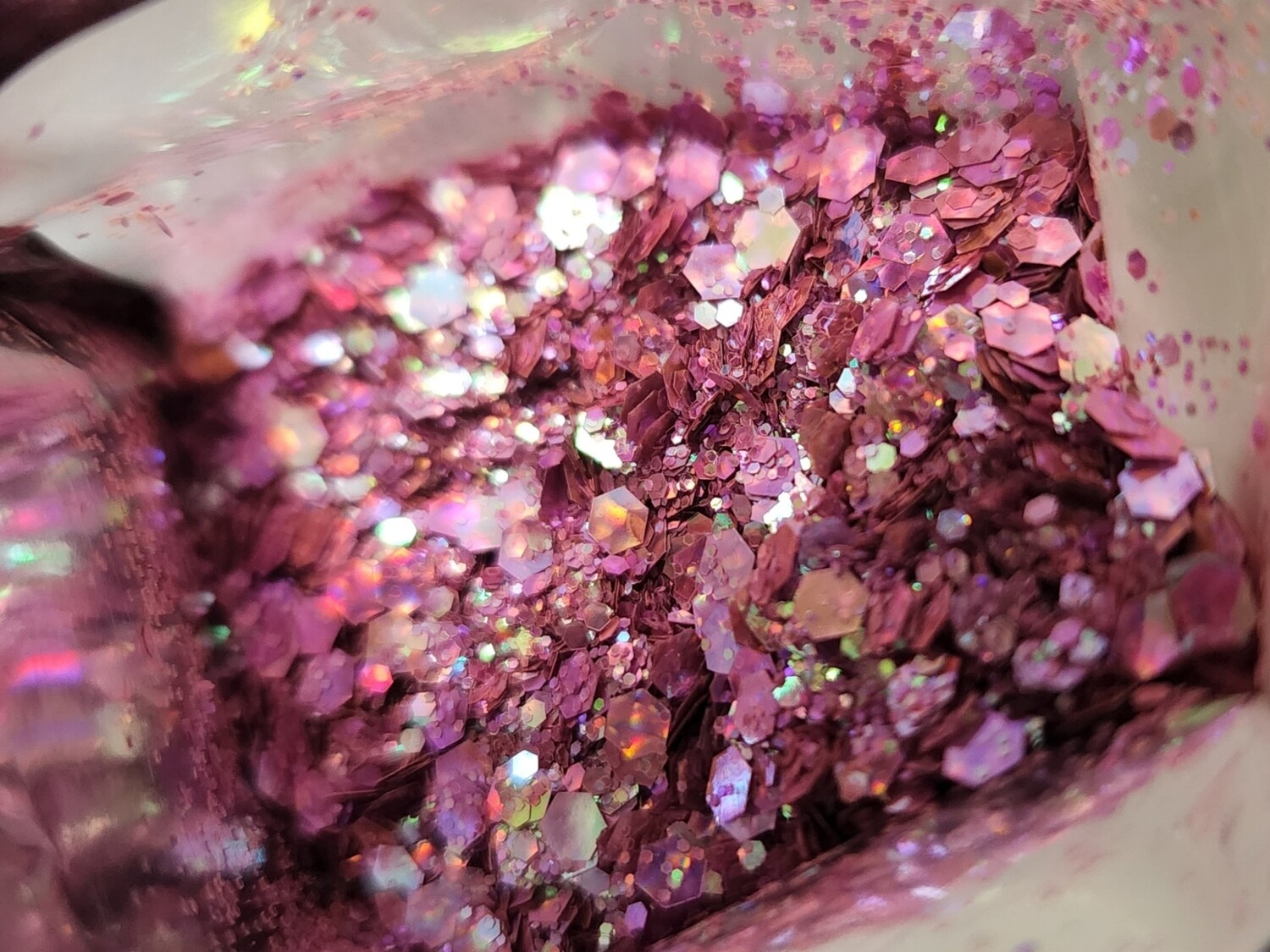   PINK MERMAID Chameleon Luminous Glitter window ziplock bag