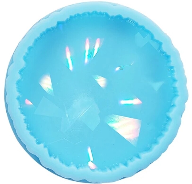 LASER HOLOGRAPHIC IRREGULAR EDGE  Geode SILICONE COASTER MOLD 9.5CM