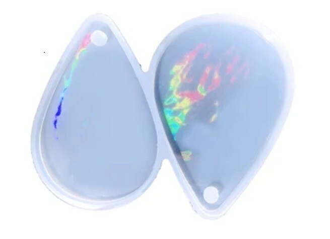 HOLOGRAPHIC  SILICONE MOLD 4x5 cm SET OF 2 EARRINGS , RESIN DIY