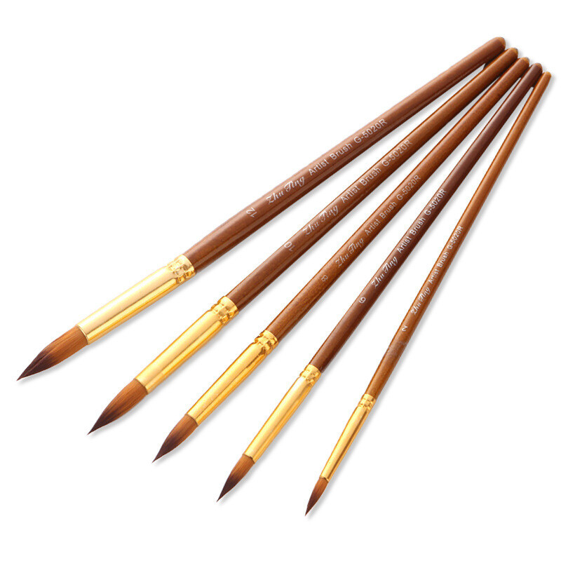 5 Linen paint Brush Nylon Hair Brush Set 5 Linen paint Brush Nylon Hair Brush Set