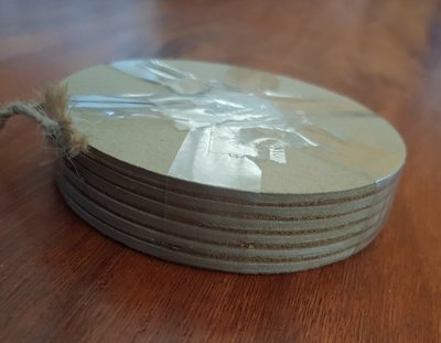 6 MDF Coasters 3mm thick with cork back.