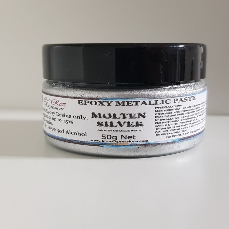 MOLTEN SILVER Metallic Epoxy pigment paste 50g ( Opaque)