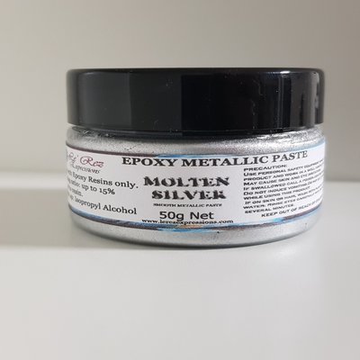 MOLTEN SILVER Metallic Epoxy pigment paste 50g ( Opaque)