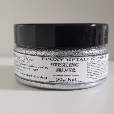 STERLING SILVER SPARKLING ALUMINUM Metallic Epoxy Paste 50g (o)