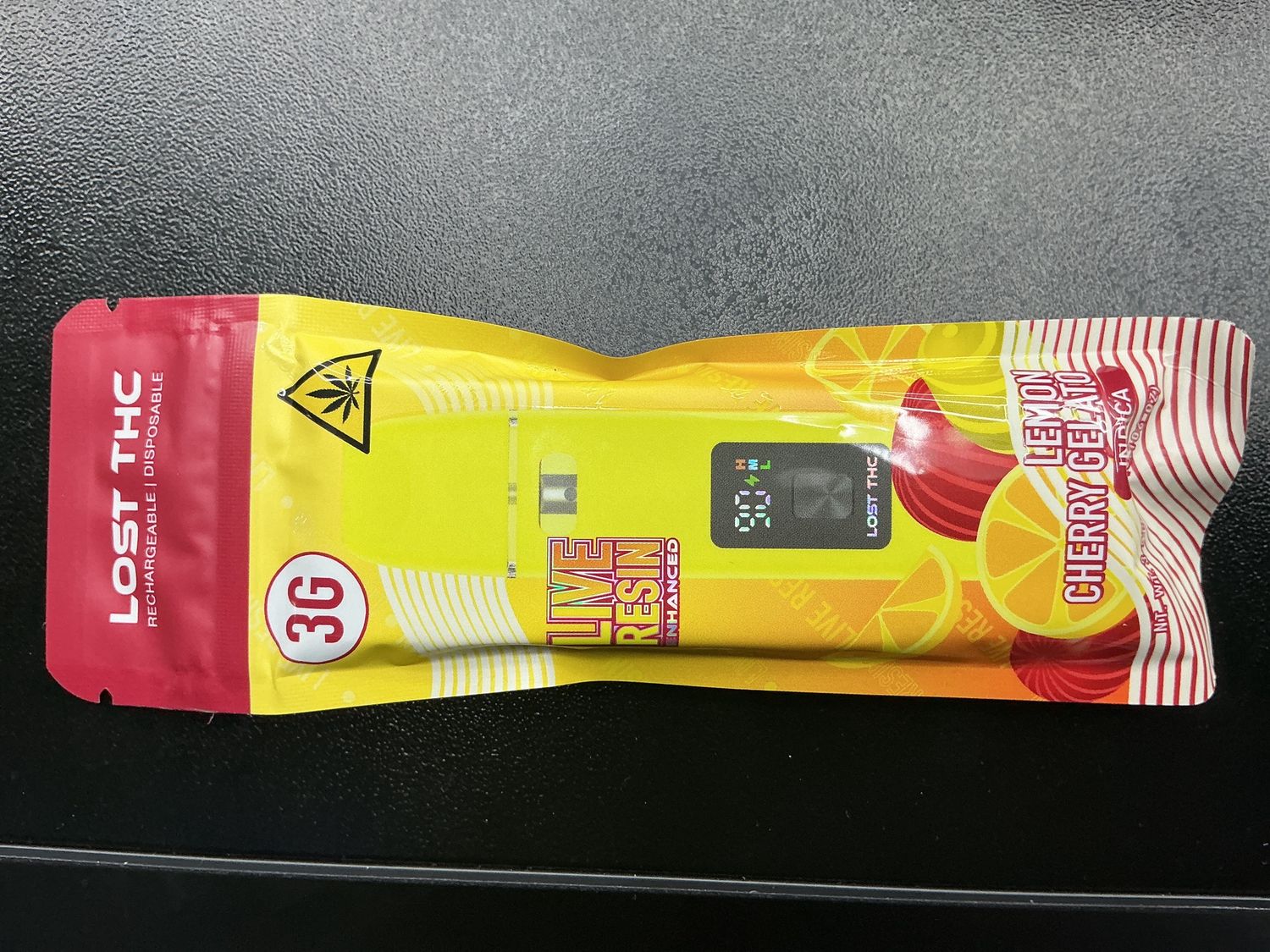 Lost thcp disposable, Flavors: Inca 3g Lemon cherry gelato