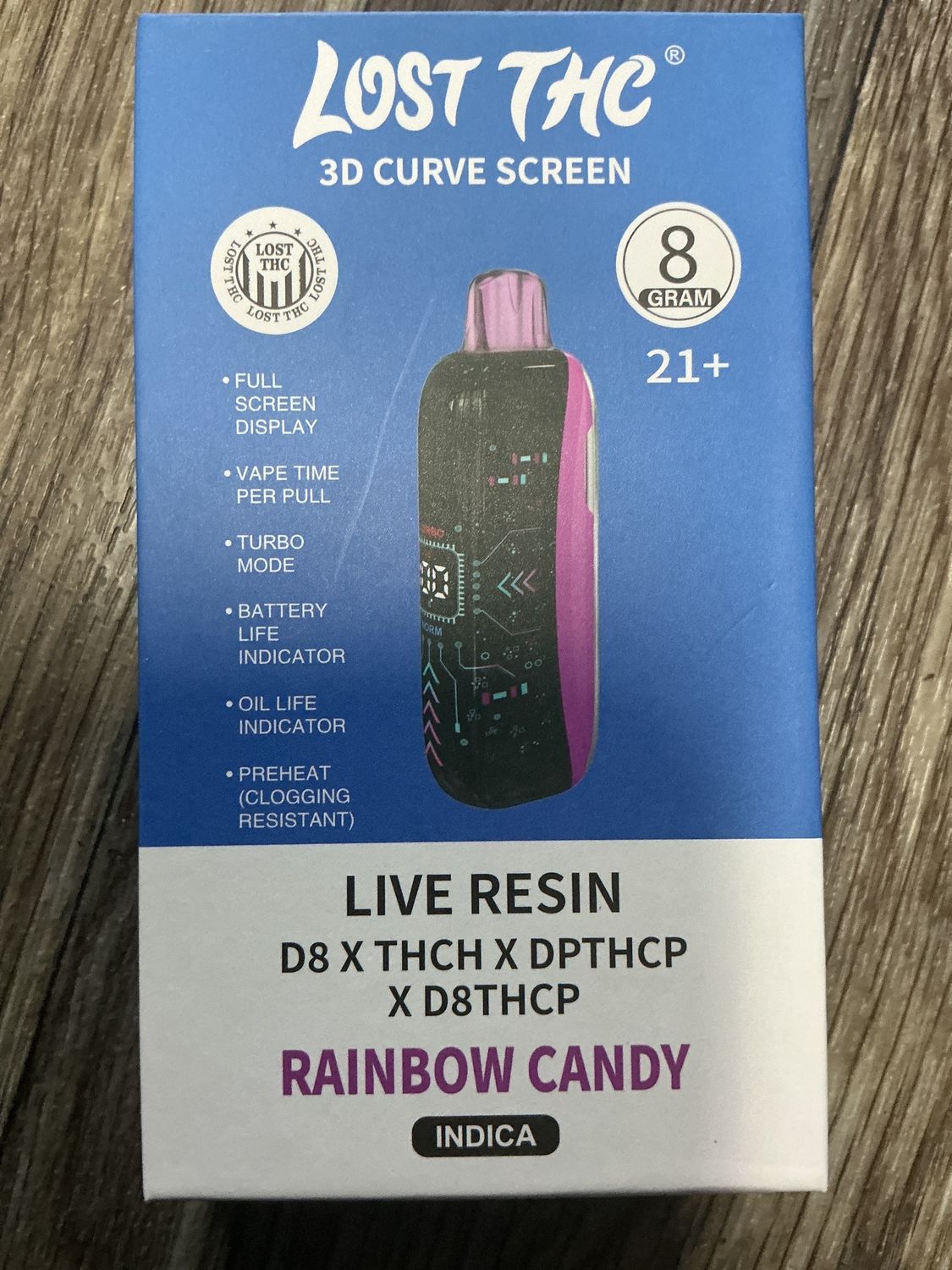 Lost Thc 3d curve screen, Flavors: Rainbow Candy