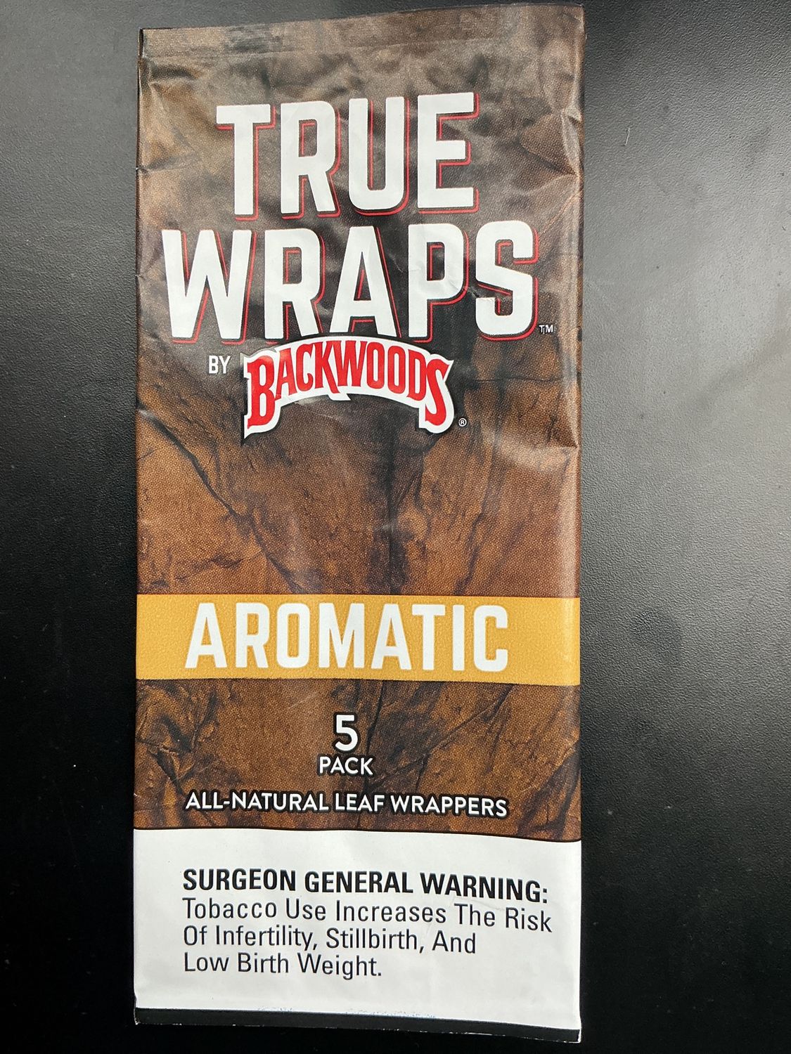 Backwoods natural leaf wrapper, Flavors: Aromatic